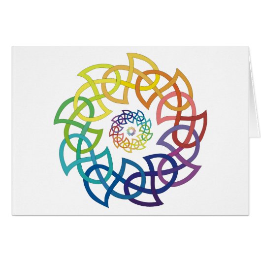 Celtic Rainbow Knotwork Rings Cards (Front Horizontal)