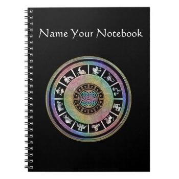 Celtic Rainbow Zodiac Mandala Notebook by UROCKSymbology at Zazzle