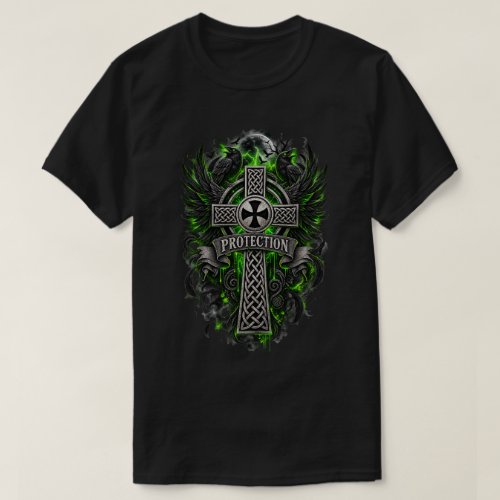 Celtic Raven Protection Cross