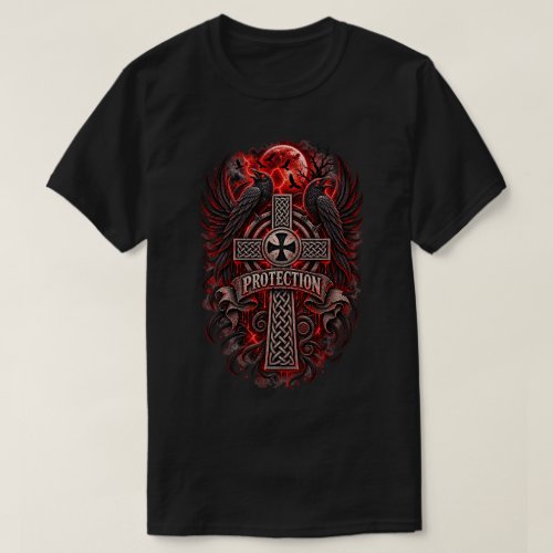 Celtic Raven Protection Cross