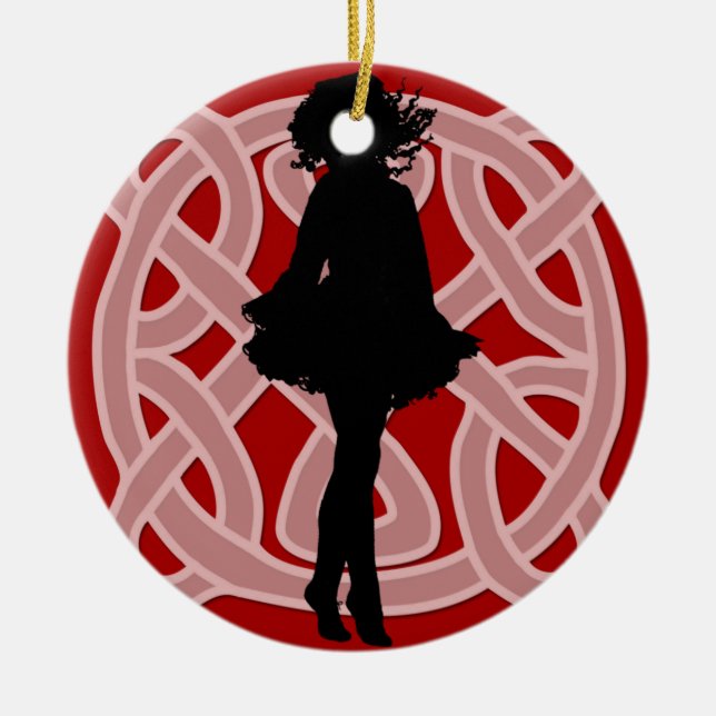 Celtic Red Dancer Ornament (Front)