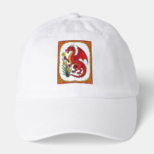 Celtic Red Dragon Holding a Daffodil Hat