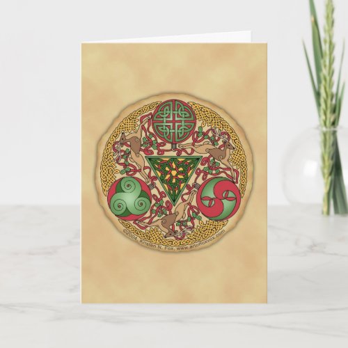 Celtic Reindeer Shield Greeting Card