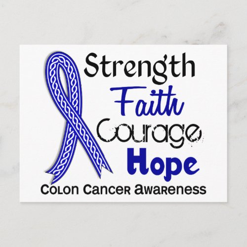 Celtic Ribbon Strength Faith Hope Colon Cancer Postcard