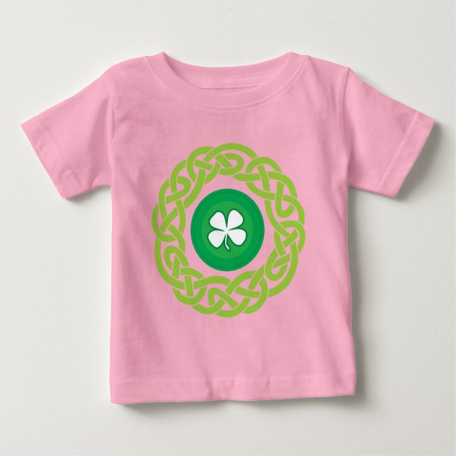 CELTIC RING with SHAMROCK Baby T-Shirt (Front)