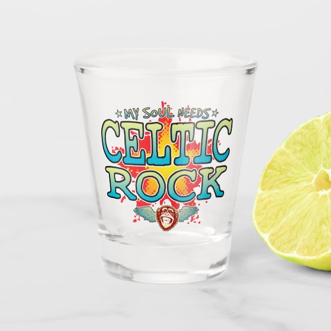 Celtic Rock Soul Shot Glass (Front)