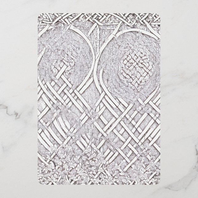 Celtic Rose A Foil Invitation (Front)