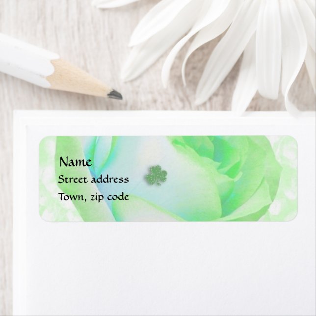 Celtic Rose and Shamrock Label (Insitu)