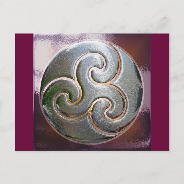 celtic round embossed triskele postcard (Front)