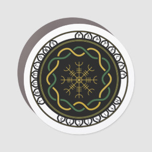 Celtic Runes 3 Car Magnet (Round)