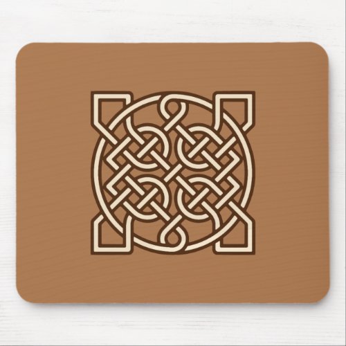 Celtic Sailors Knot Camel Tan Cream and Brown  Mouse Pad