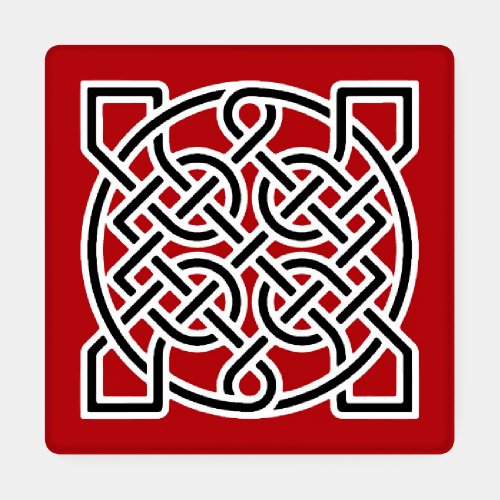 Celtic Sailors Knot Deep Red Black and White Coaster Set