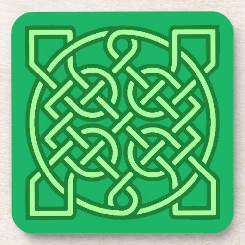 Celtic Sailors Knot Emerald and Lime Green   Beverage Coaster