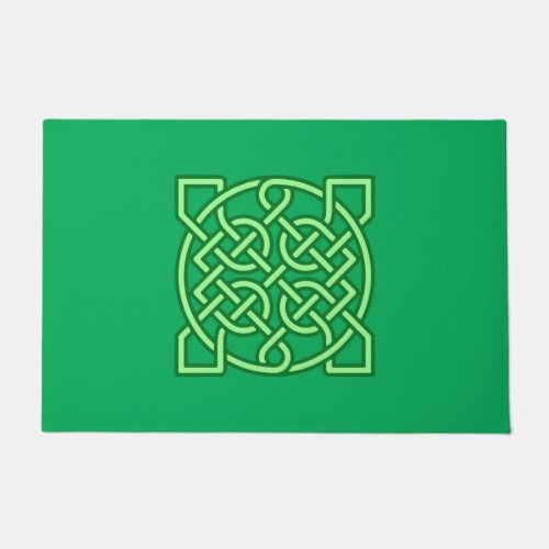 Celtic Sailors Knot Emerald and Lime Green   Doormat