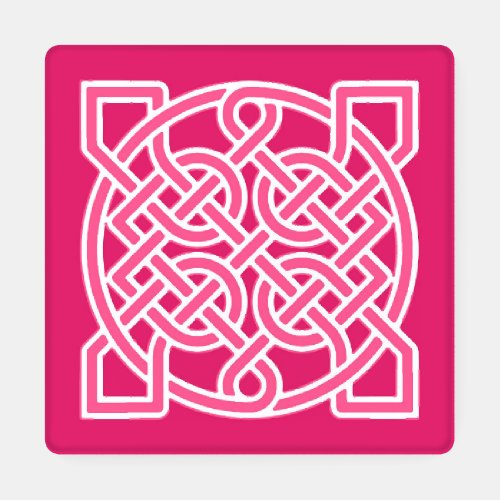Celtic Sailors Knot Fuchsia Pink and White  Coas Coaster Set