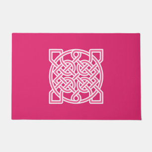 Celtic Sailor's Knot, Fuchsia Pink and White Doormat