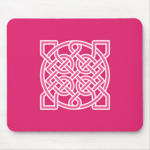 Celtic Sailors Knot Fuchsia Pink and White  Mouse Pad