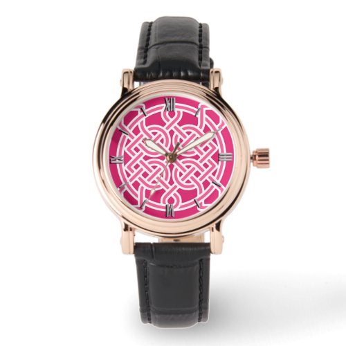 Celtic Sailors Knot Fuchsia Pink and White  Watch