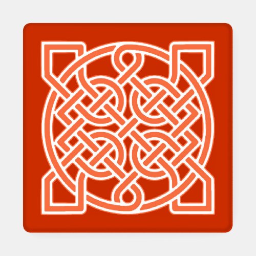 Celtic Sailors Knot Mandarin Orange and White  C Coaster Set