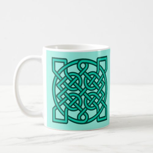 Celtic Sailors Knot Turquoise Aqua and Teal  Coffee Mug