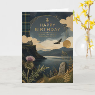 Celtic Scottish Castle Birthday Card, Mystic Card
