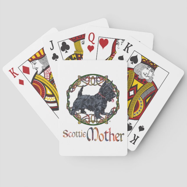 Celtic Scottish Terrier Mother Poker Cards (Back)
