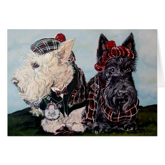 Celtic Scottish Terriers Cards (Front Horizontal)