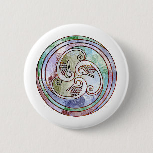 celtic seahorses button