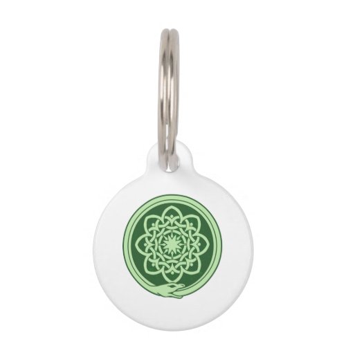 Celtic Serpant Snake and Flower Knot  Pet ID Tag