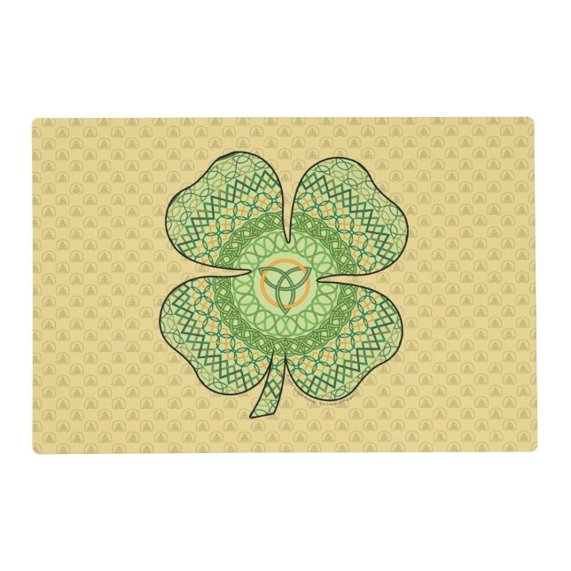 Celtic Shamrcok Laminated Place Mat (Front)