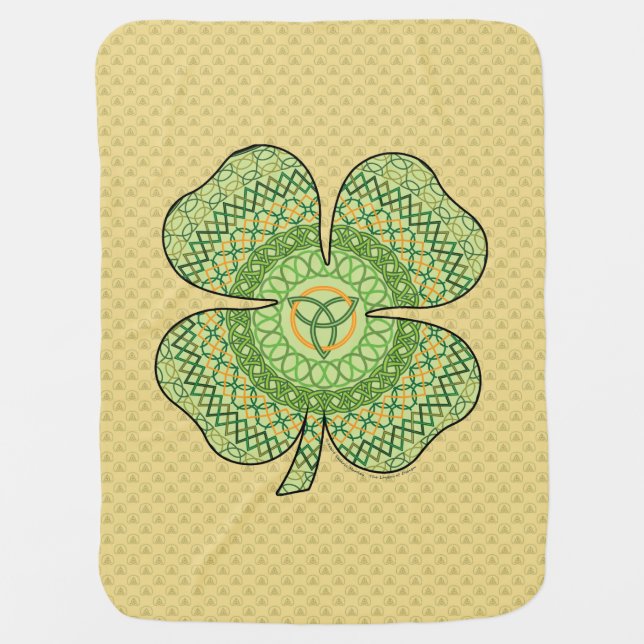 Celtic Shamrock Baby Blanket (Front)