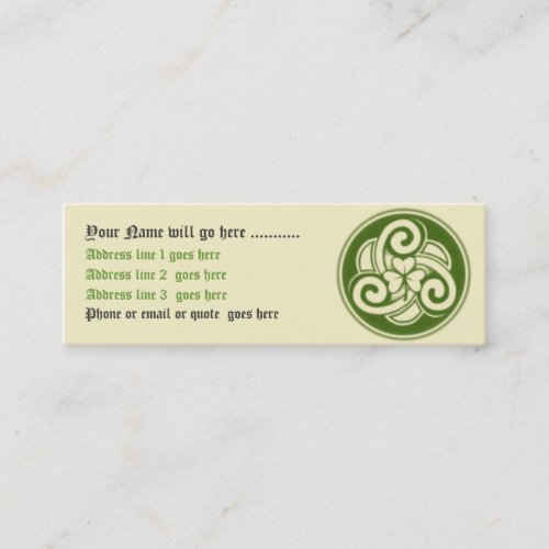 Celtic Shamrock Business Card