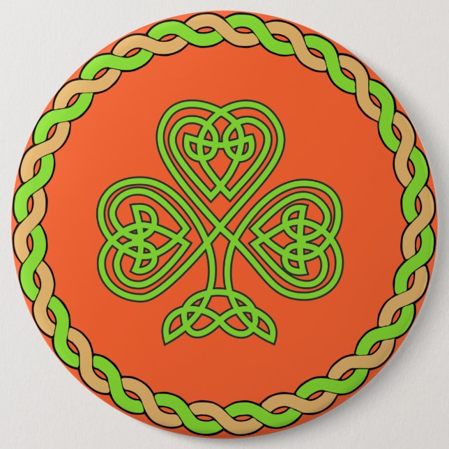 Celtic shamrock, button (Front)