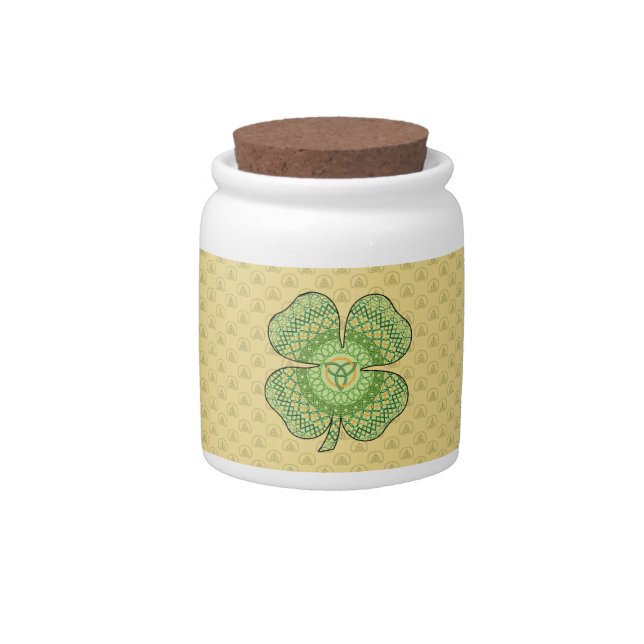 Celtic Shamrock Candy Jar (Front)