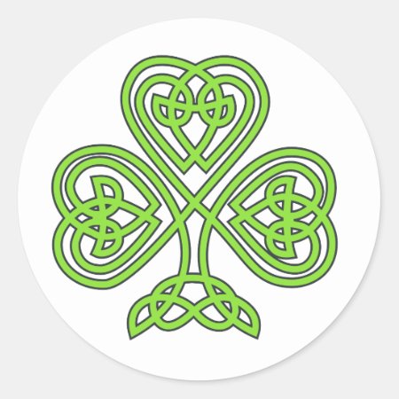 Celtic Shamrock Classic Round Sticker