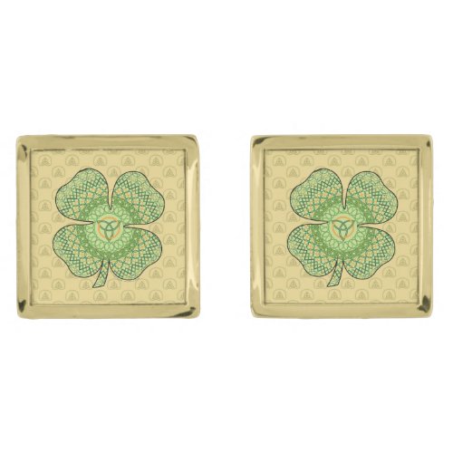 Celtic Shamrock Cuff Links