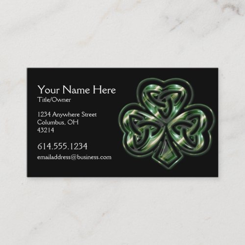 Celtic Shamrock Design 2 Irish Business Card