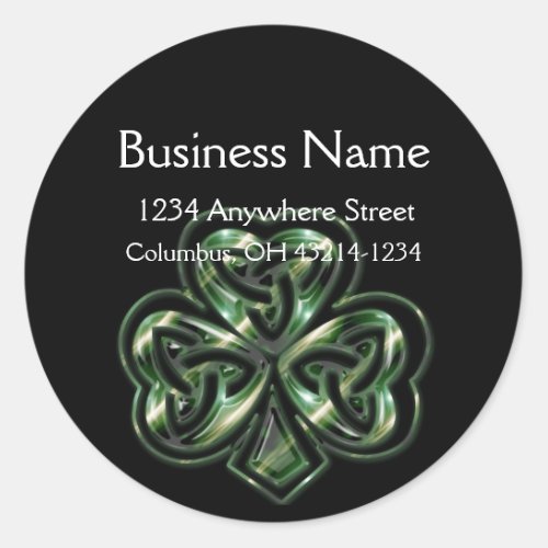 Celtic Shamrock Design 2 Round Address Labels