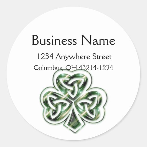 Celtic Shamrock Design 2 Round Address Labels 2