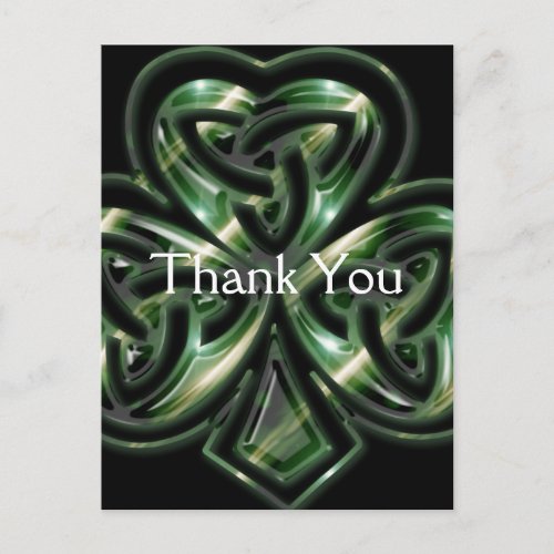 Celtic Shamrock Design 2 Thank You Postcards