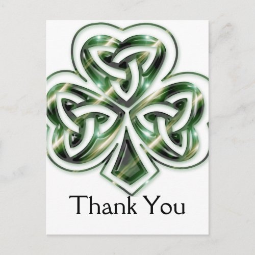 Celtic Shamrock Design 2 Thank You Postcards 2