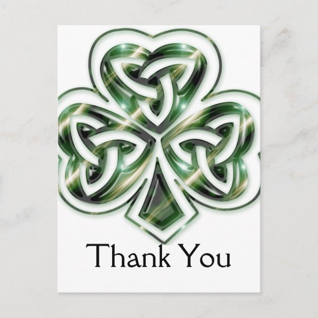 Celtic Shamrock Design 2 Thank You Postcards 2 (Front)