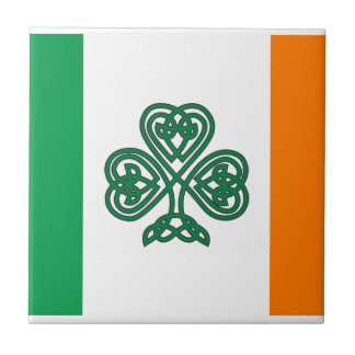 Celtic Shamrock Flag of Ireland Custom Tile