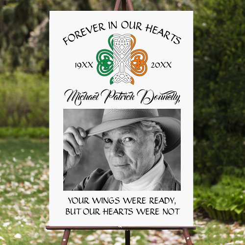 Celtic Shamrock Funeral Memorial Photo Foam Board