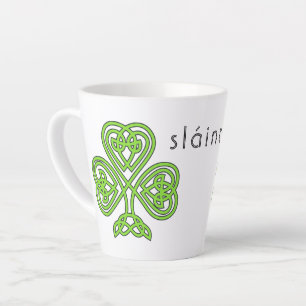 Celtic Shamrock Green St. Patrick's Day Slainte  Latte Mug