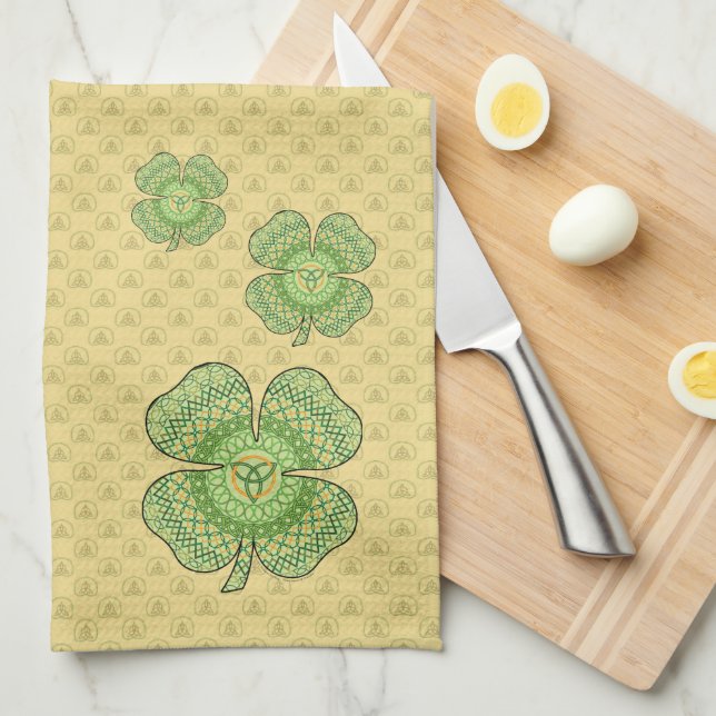 Celtic Shamrock Hand Towel (Quarter Fold)
