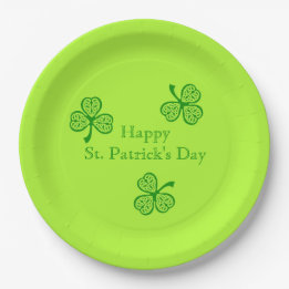 Celtic Shamrock Happy St. Patrick's Day Paper Plates