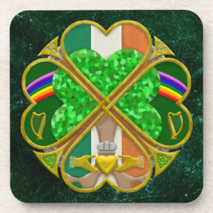 Celtic Shamrock Heritage Symbol Irish Inspired Beverage Coaster