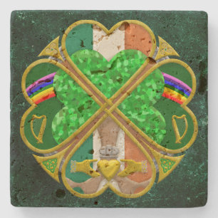 Celtic Shamrock Heritage Symbol Irish Inspired Stone Coaster