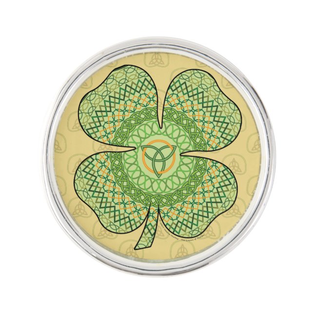 Celtic Shamrock Lapel Pin (Front)